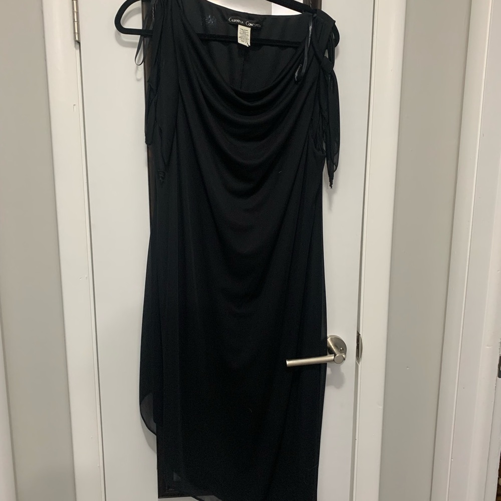 Plus Sized Asymmetrical Black Dress.